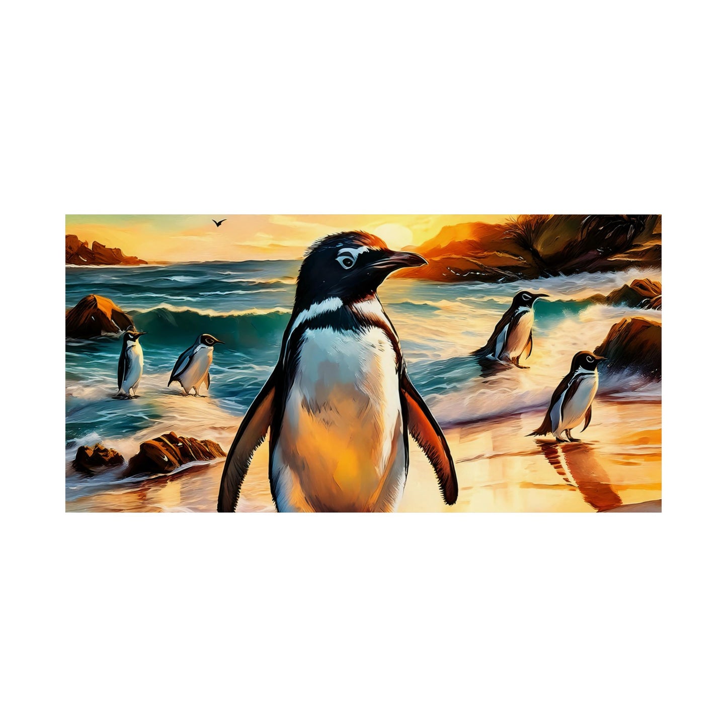 Phillip Island Little Penguins Australia Wall Art | Vibrant Wall Print | Unique Painting Print | Style 3 | Wall Art | Wall Print
