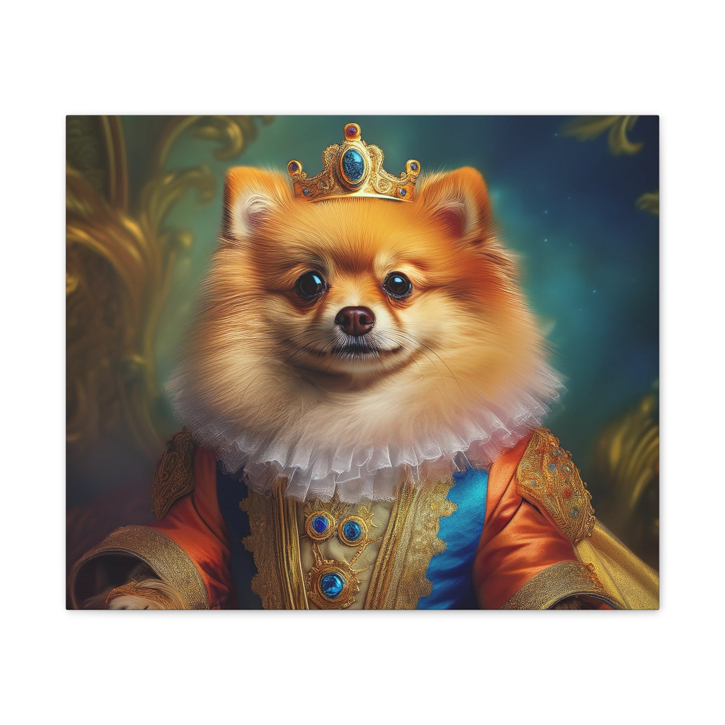 Pomeranian Renaissance Pet Portrait Canvas Print