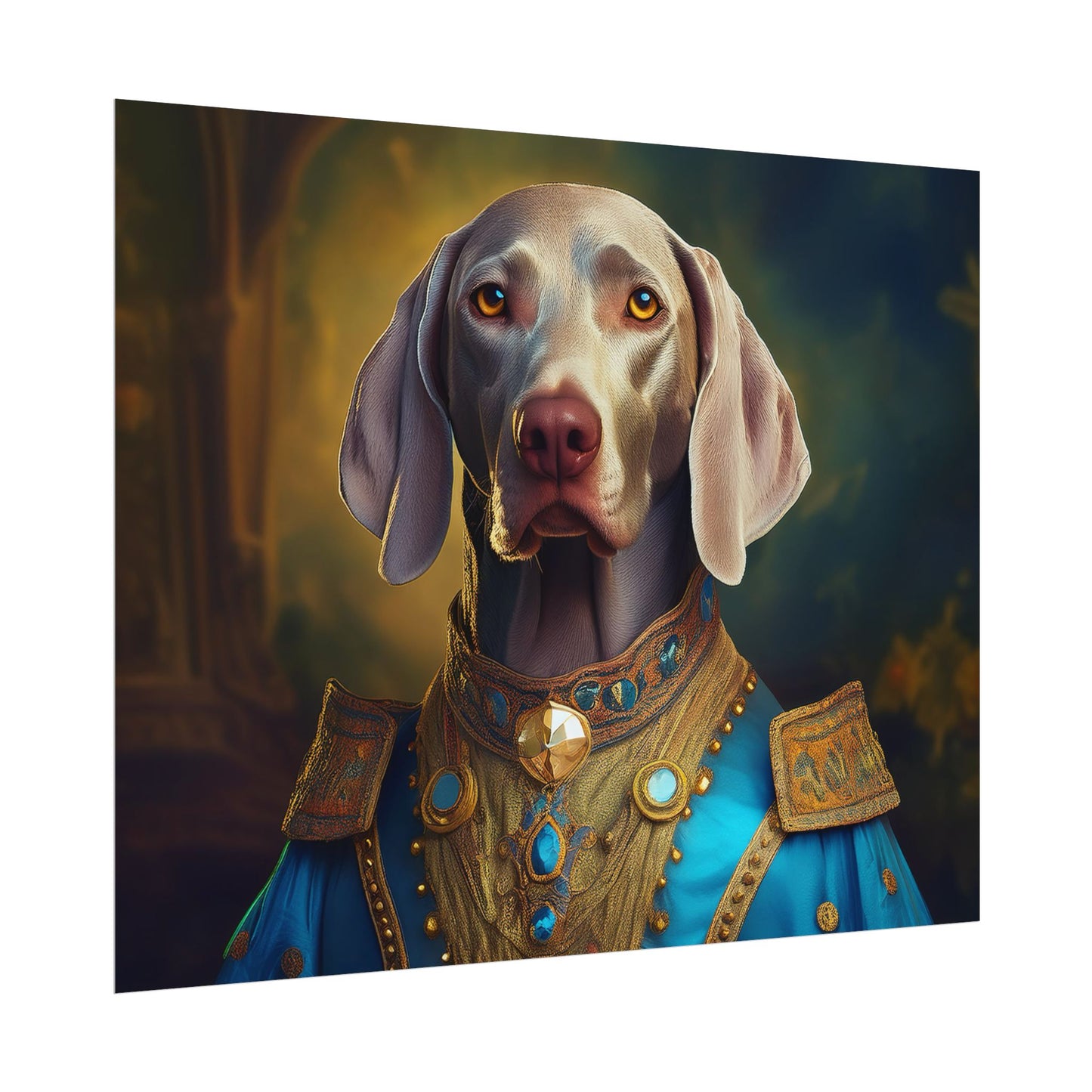 Weimaraner Renaissance Pet Portrait Print, wall print, wall art, Animal Lover Home Decor, Dog Wall Art