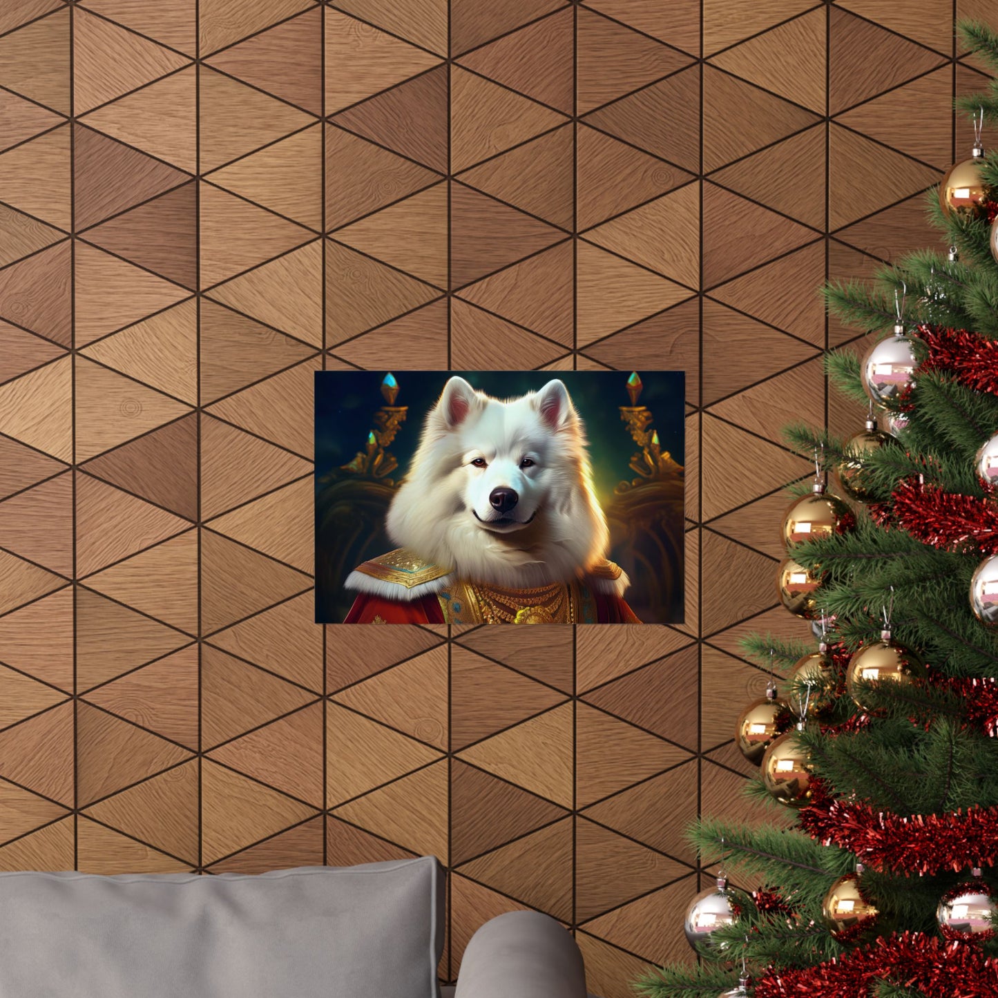 Samoyed Renaissance Pet Portrait Print, Dog Lover Wall Art, wall art, wall print