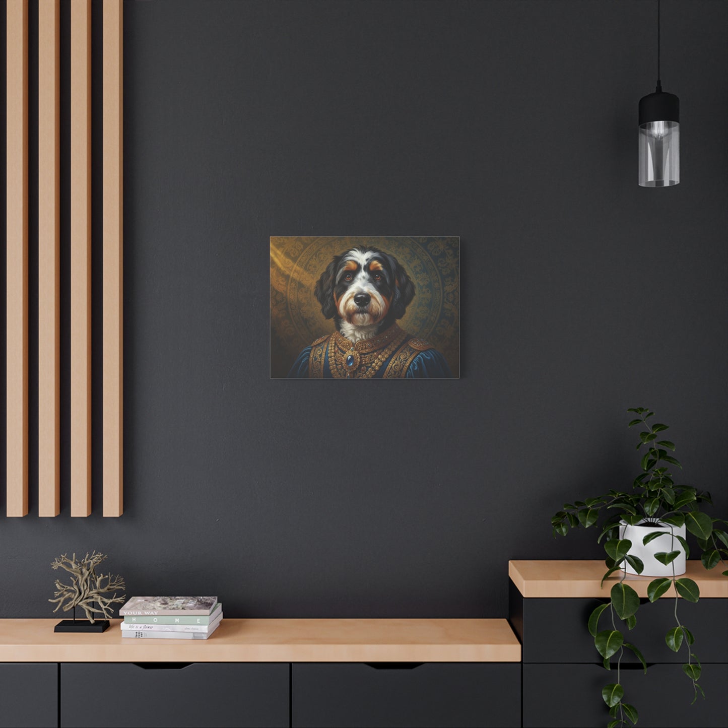Bernedoodle Renaissance Dog Portrait Canvas Art, Pet Portrait Wall Decor, Animal Lover Gift, Home Decoration, Unique Dog Artwork
