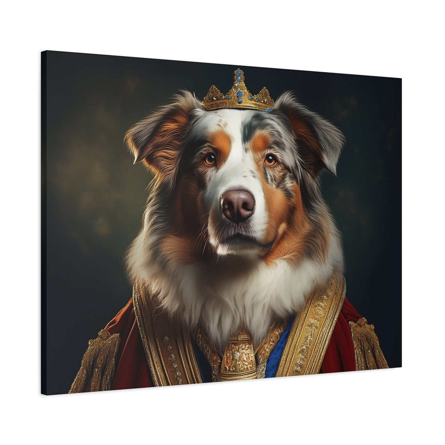 Australian Shepherd Pet Portrait Renaissance - Canvas, wall art, wall print, dog art, dog print