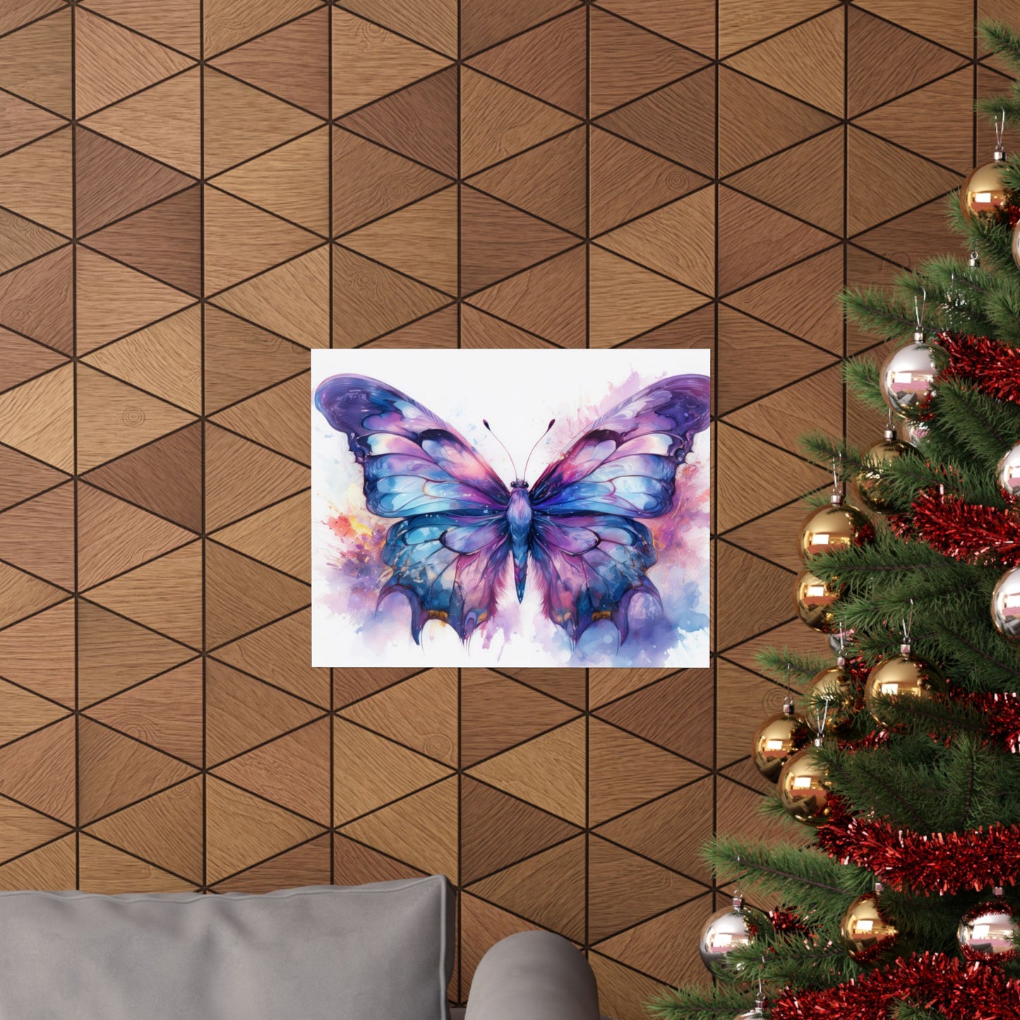 Blue & Purple Butterfly Alcohol Ink Wall Art | Butterfly wall art | Wall Art | Wall Print