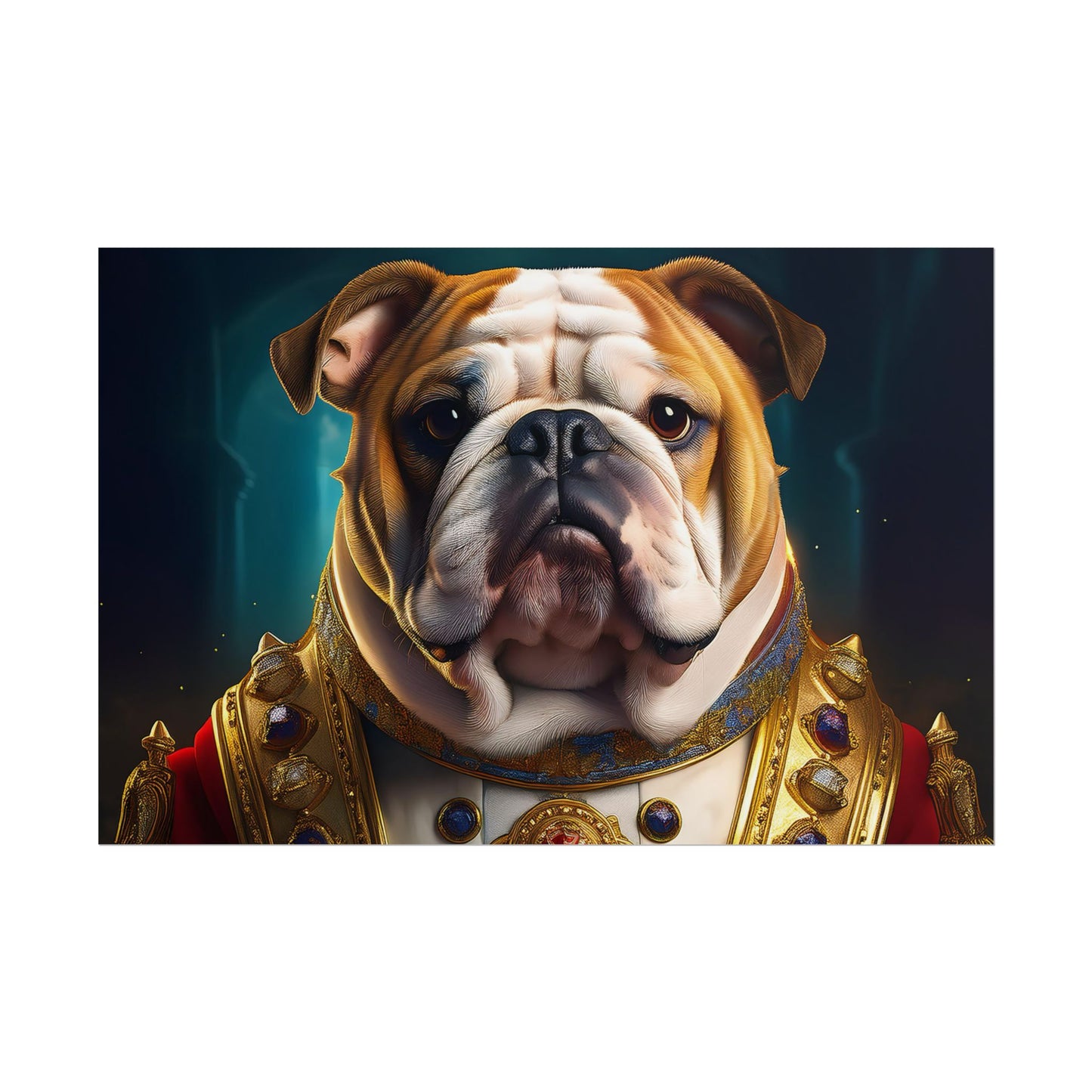 English Bulldog Renaissance Dog Pet Portrait Print | Wall Art | Wall Print