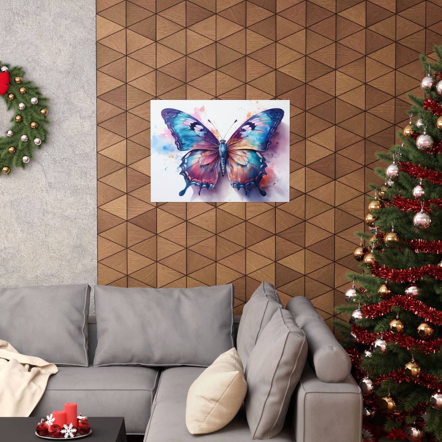Teal, Blue & Purple Butterfly Alcohol Ink Wall Art | Butterfly wall art | Wall Art | Wall Print