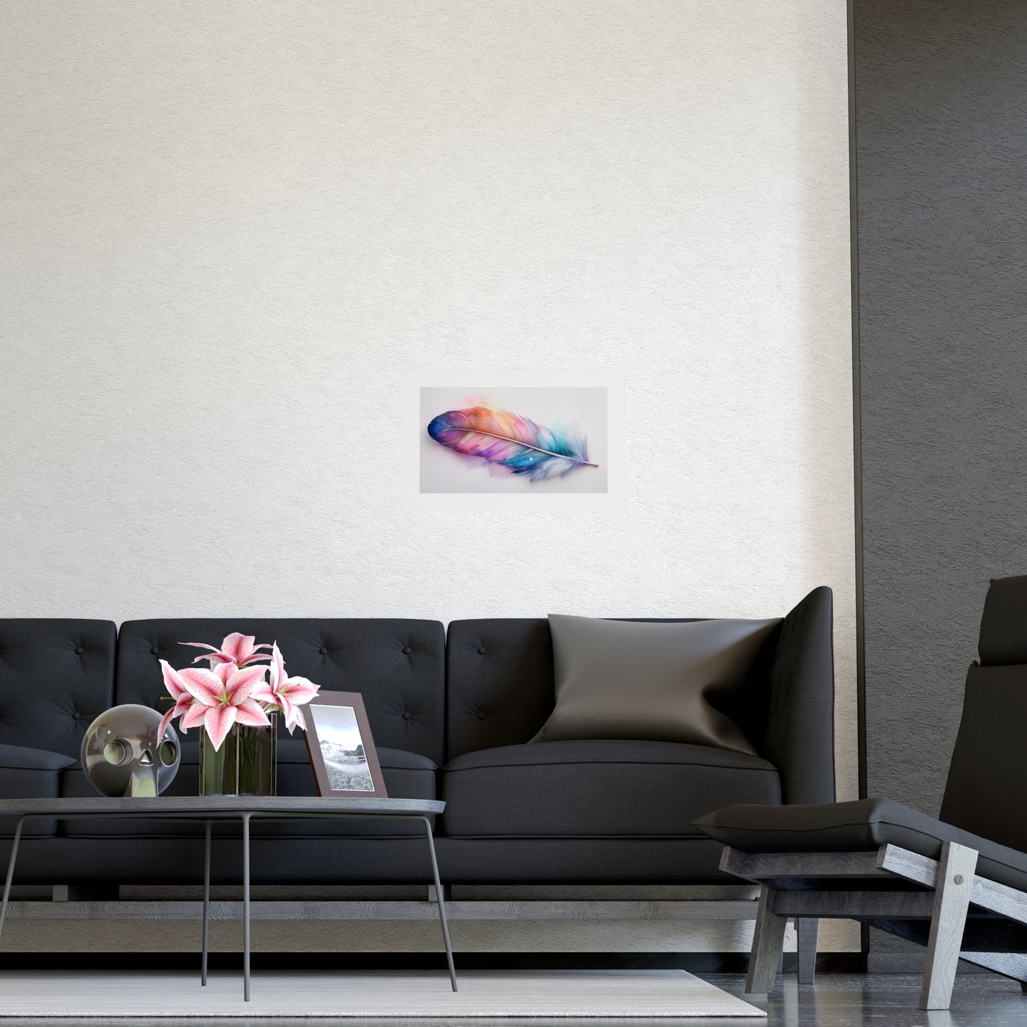 Vibrant Rainbow Feather Watercolor Print - 2 | Elegant Wall Art & Prints | Unique Home Decor | Wall Print | Wall Art