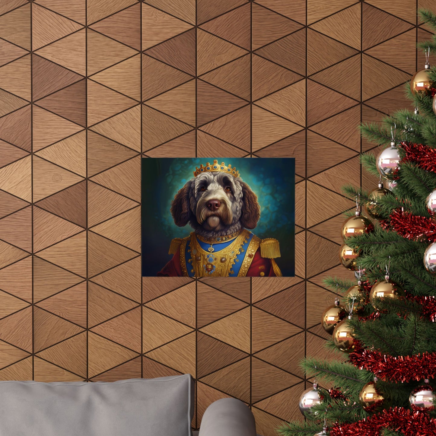 Portuguese Water Dog Renaissance Portrait Art Print, Wall Decor Gift, Animal Lover Home Decor, Dog Wall Art