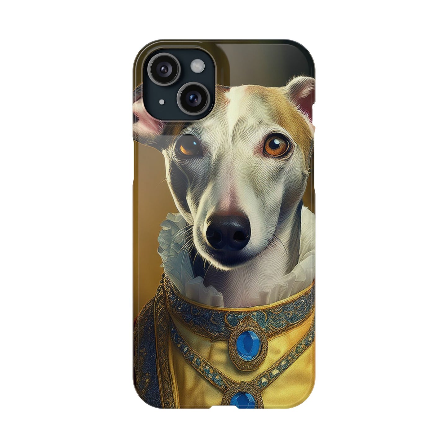 Whippet Renaissance Dog Portrait Slim Phone Case