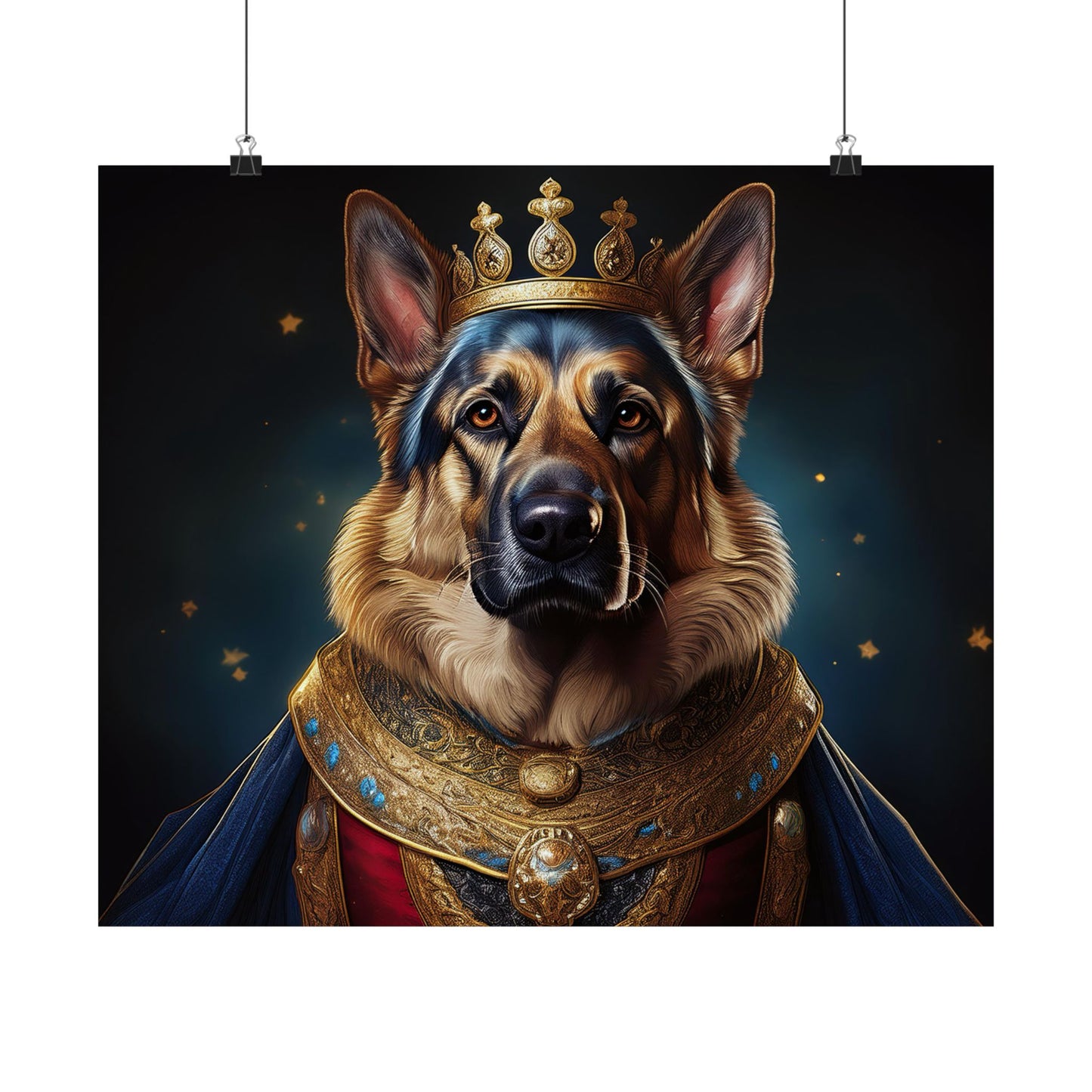 German Shepherd Renaissance Dog Portrait Art Print, Wall Decor Gift, Animal Lover Home Decor, Dog Wall Art