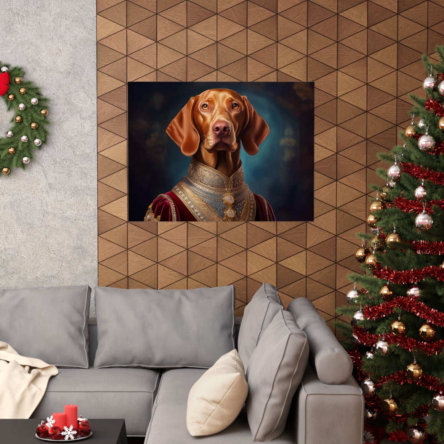 Vizsla Renaissance Pet Portrait Print, Art Print, Wall Decor, Animal Print, Dog Wall Art, Wall print, wall art, dog art