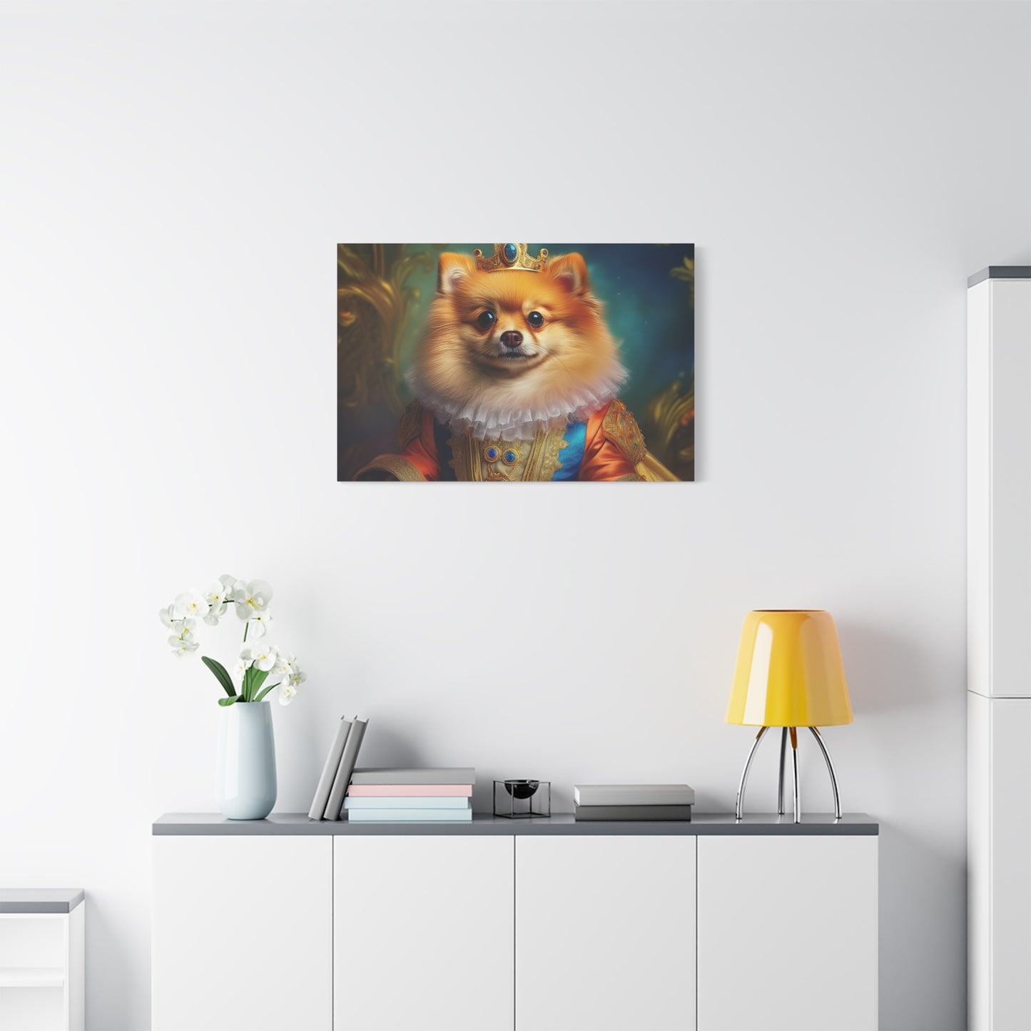Pomeranian Renaissance Pet Portrait - Canvas - dog art, dog portait, wall art, wall print