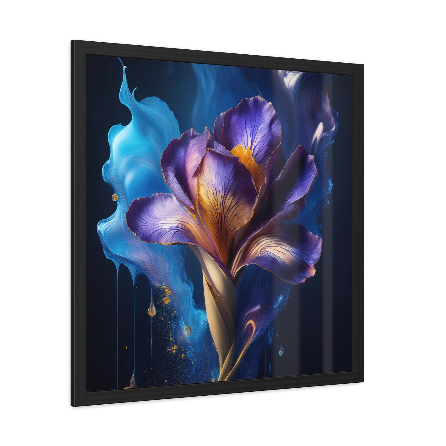 Abstract Floral Iris Square Framed Print | Style 1 | Wall Print | Wall Art