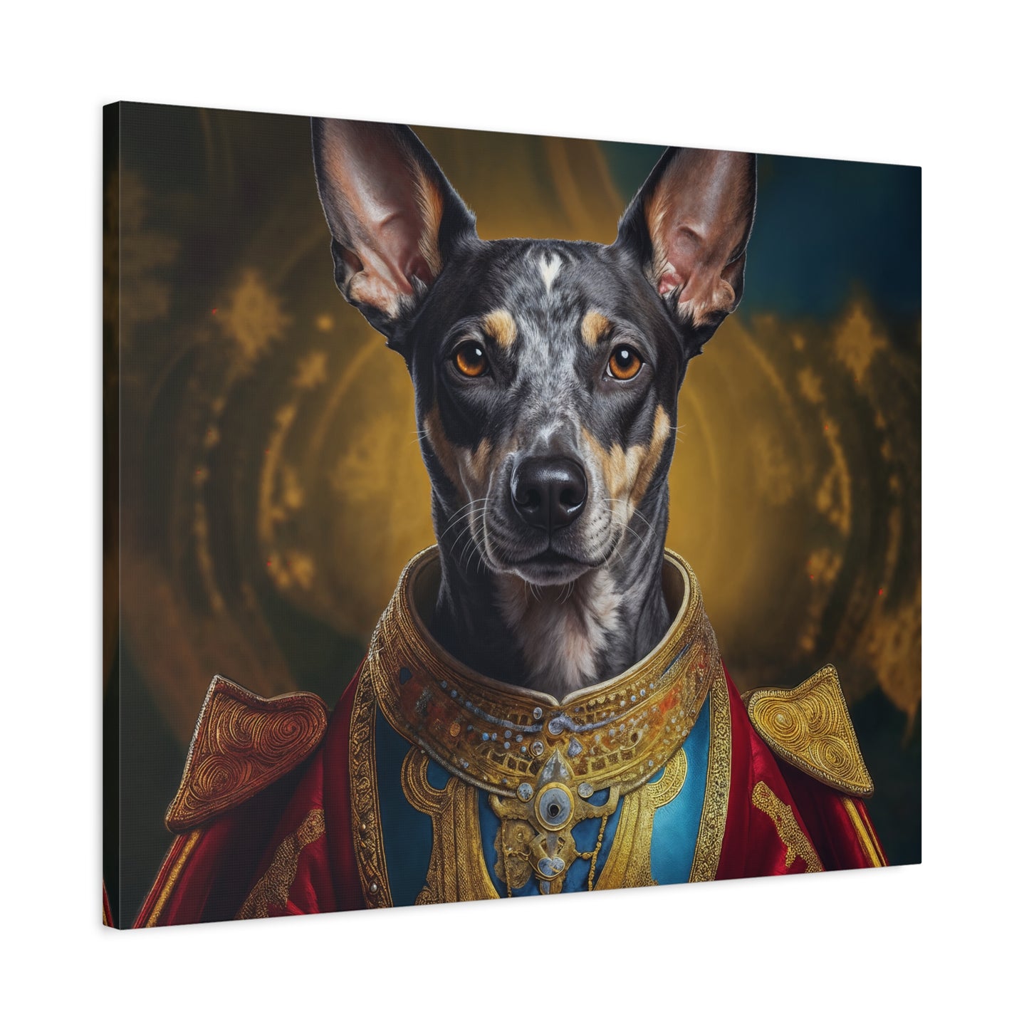 Peruvian Inca Orchid Renaissance Dog Portrait on Canvas, Pet Lover Gift, Home Decor, Unique Wall Art, Dog Birthday Present, Animal Wall Art