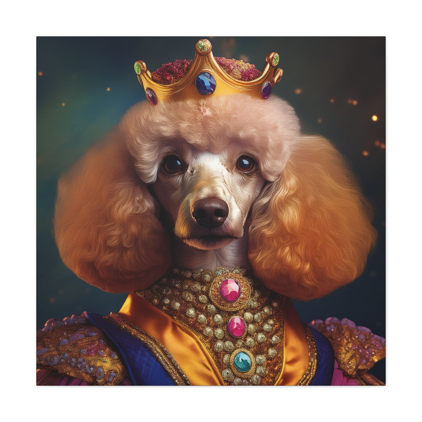 Poodle Pet Dog Renaissance Portrait on Canvas | Wall art | wall print