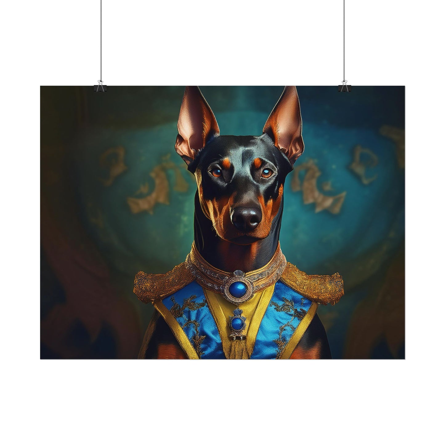 Doberman Pinscher Renaissance Dog Pet Portrait Print | Wall Art | Wall Print | Dog Art