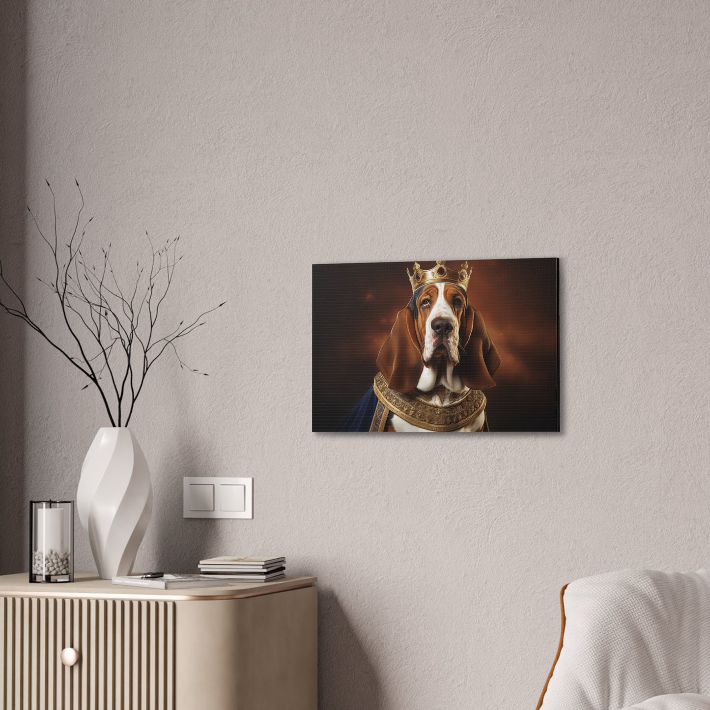 Basset Hound Renaissance Pet Portrait on Canvas | Wall art | wall print | Dog Art