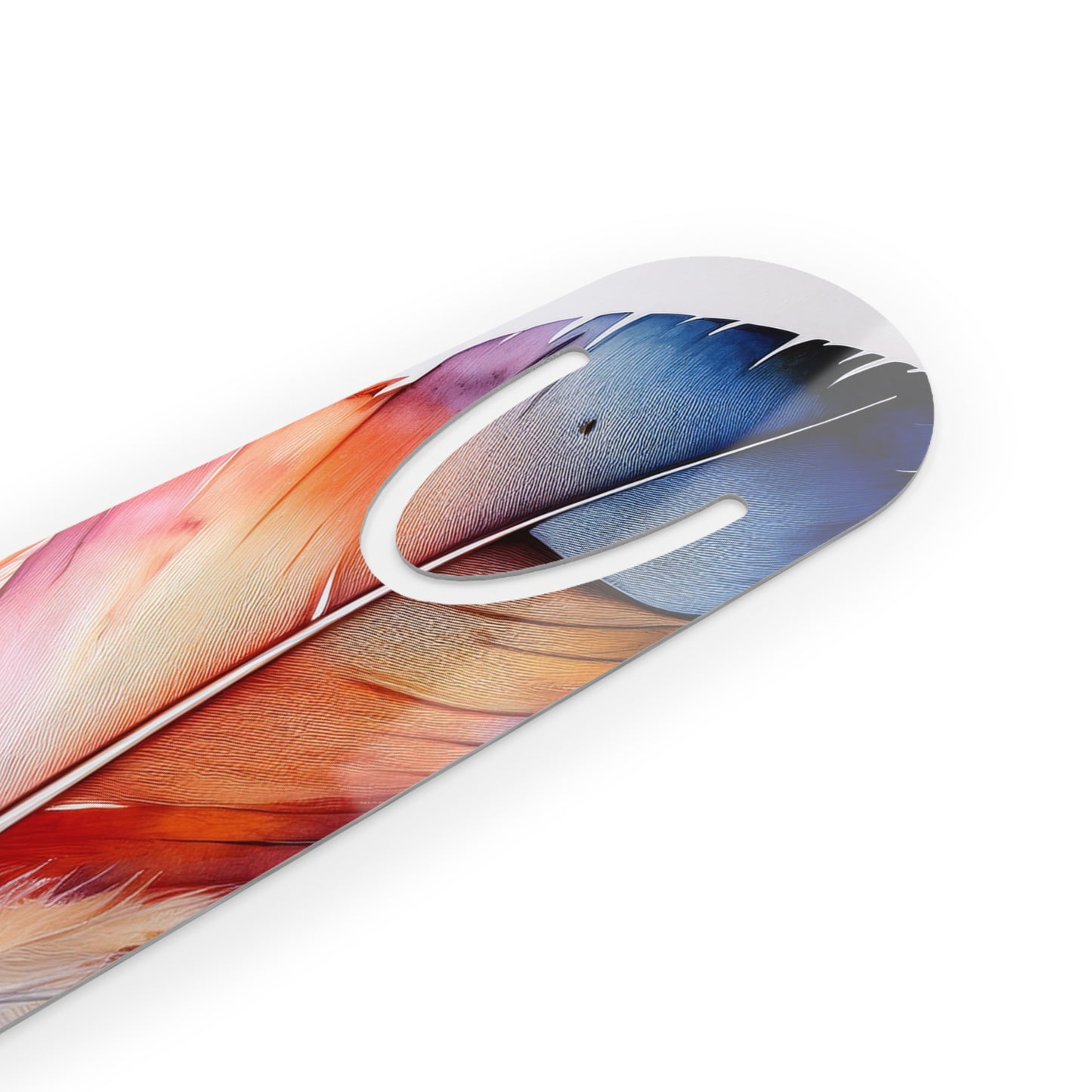 Elegant Watercolor Feather Aluminum Bookmark for Book Lovers
