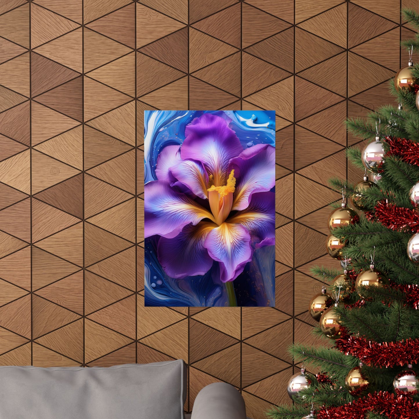Abstract Floral Iris Wall Art Print | Style 4 | Wall Print | Botanical Wall Art