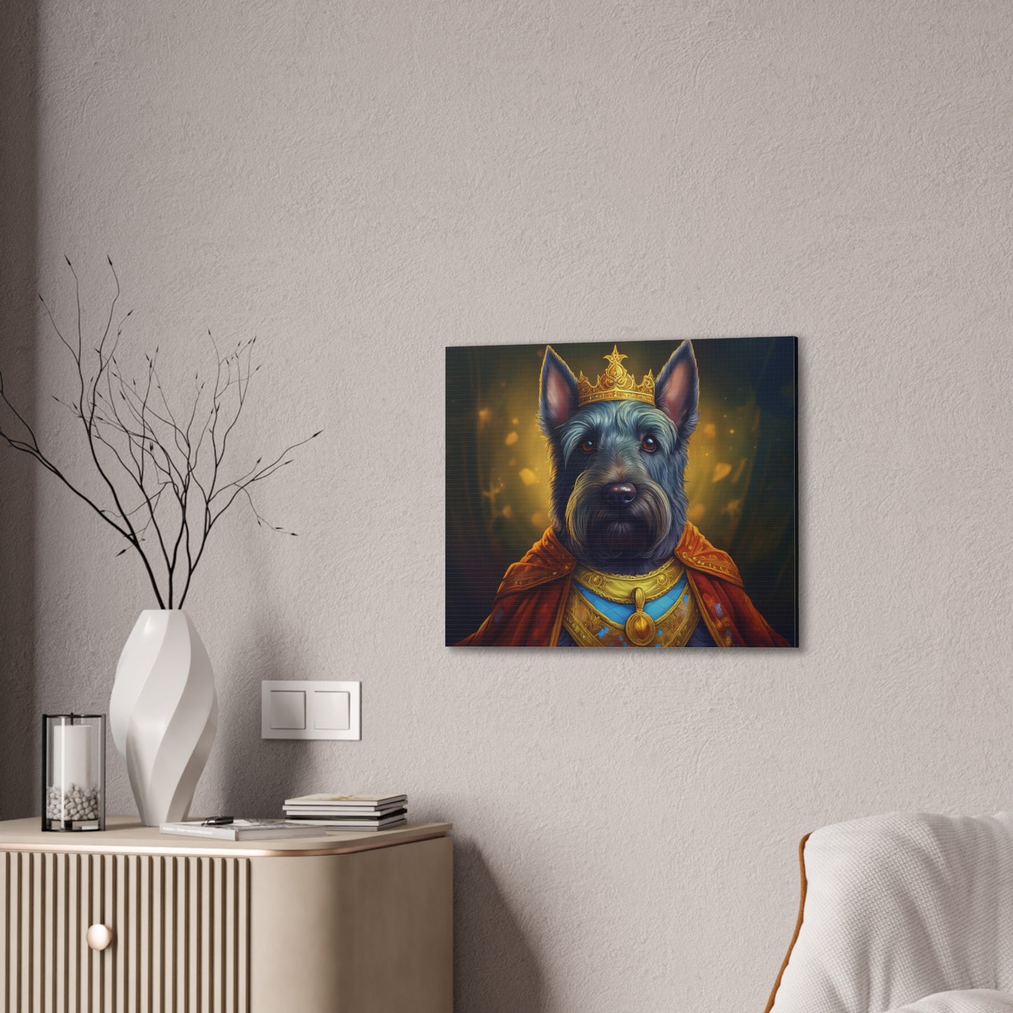 Scottish Terrier Renaissance Pet Portrait on Canvas | Wall art, wall print, dog portrait, dog art