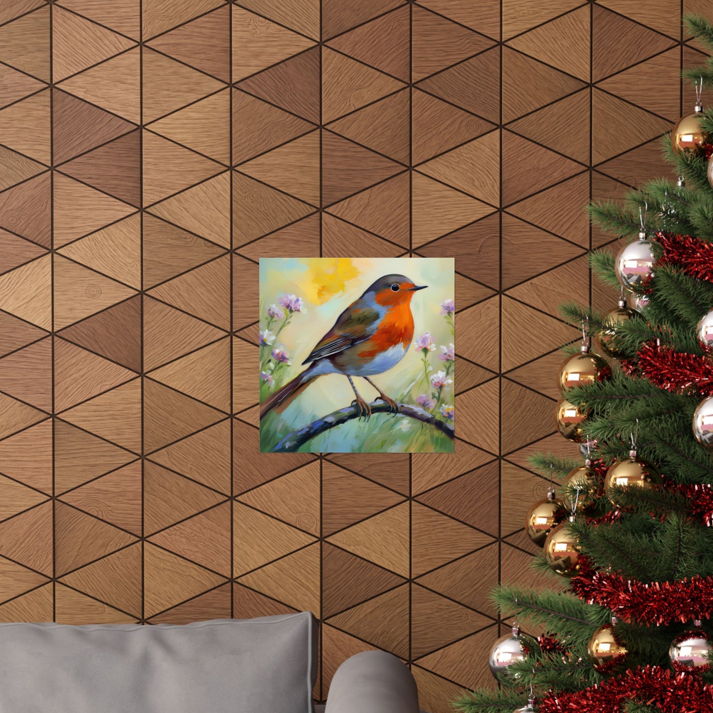 American Robin Bird Oil Painting Print | Wall Print | Wall Art | Bird Art