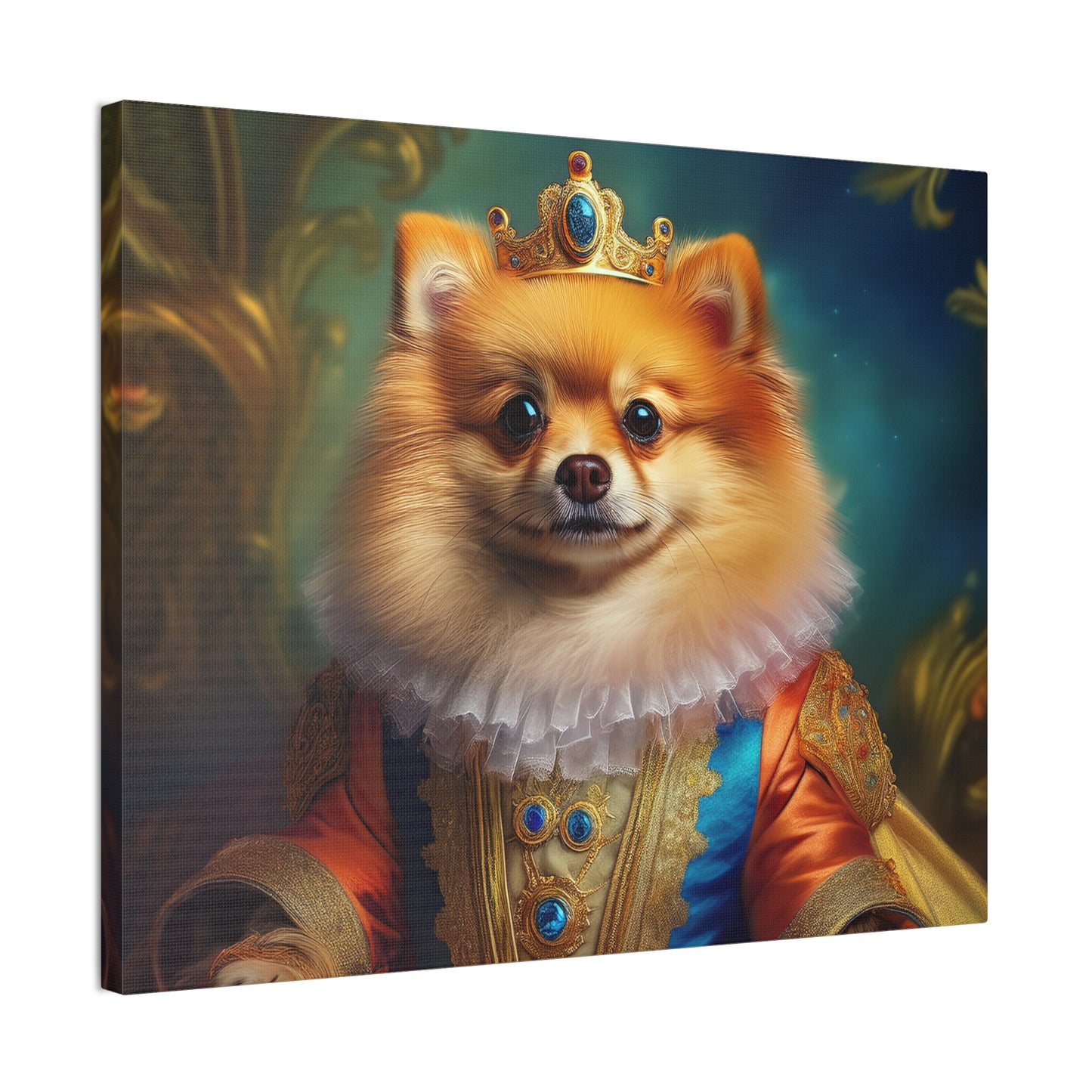 Pomeranian Renaissance Pet Portrait Canvas Print
