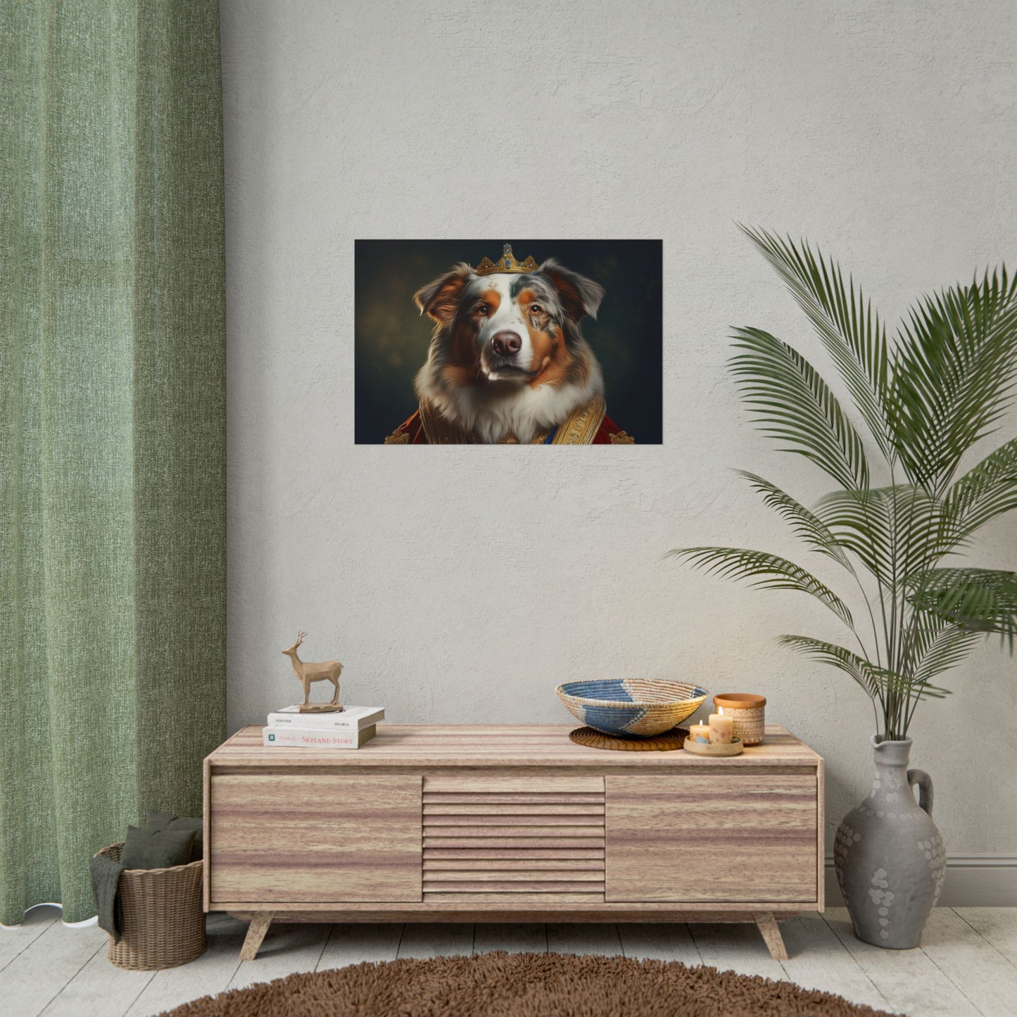 Australian Shepherd Dog Renaissance Pet Portrait Print | Wall Art | Wall Print