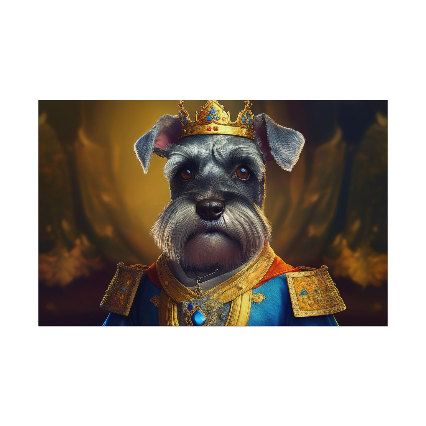 Miniature Schnauzer Dog Renaissance Pet Portrait Art Print | Wall Art | Wall Print