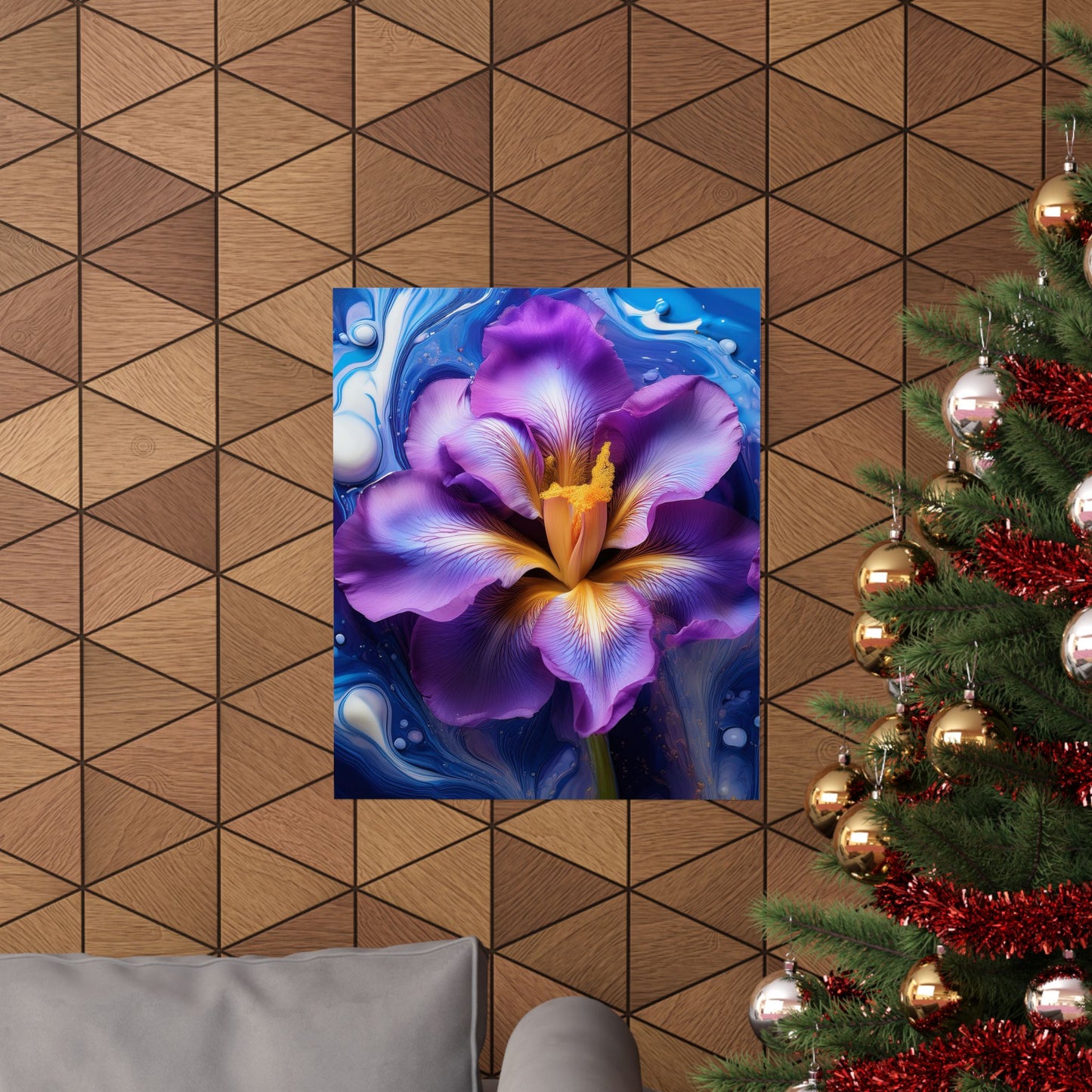Abstract Floral Iris Wall Art Print | Style 4 | Wall Print | Botanical Wall Art
