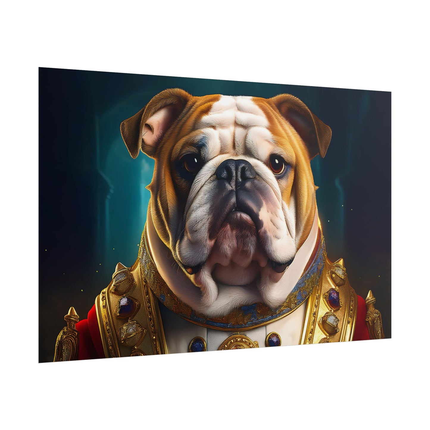 English Bulldog Renaissance Dog Pet Portrait Print | Wall Art | Wall Print