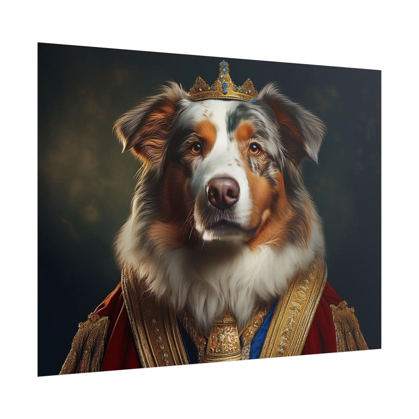 Australian Shepherd Dog Renaissance Pet Portrait Print | Wall Art | Wall Print