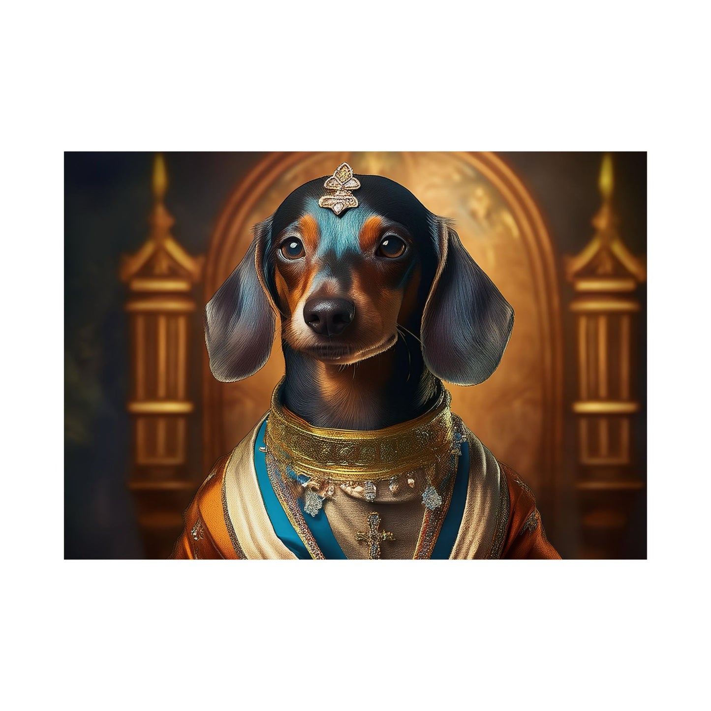 Dachshund Dog Renaissance Pet Portrait Print | Wall Art | Wall Print | Dog Art