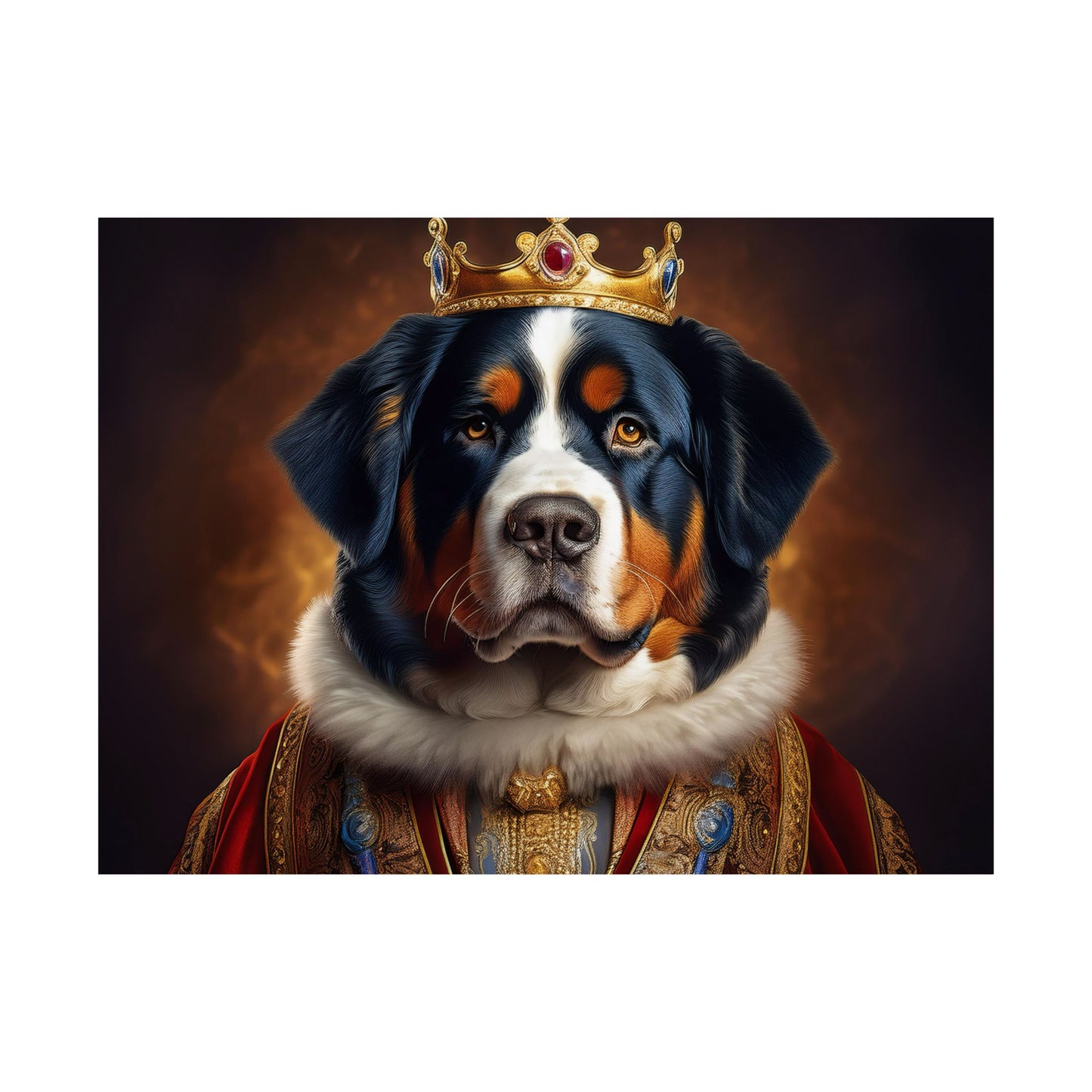 Bernese Mountain Dog Renaissance Pet Portrait Print, Art Print, Wall Art, Wall Prints, Dog Wall Art