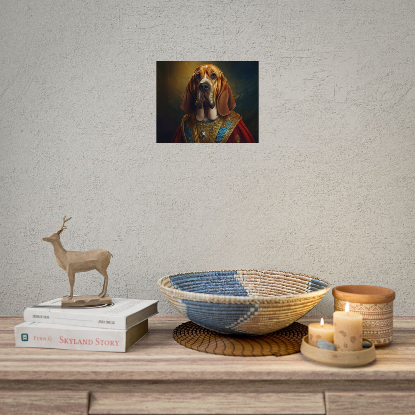 Bloodhound Renaissance Dog Portrait Art Print, Wall Decor Gift, Animal Lover Home Decor, Dog Wall Art