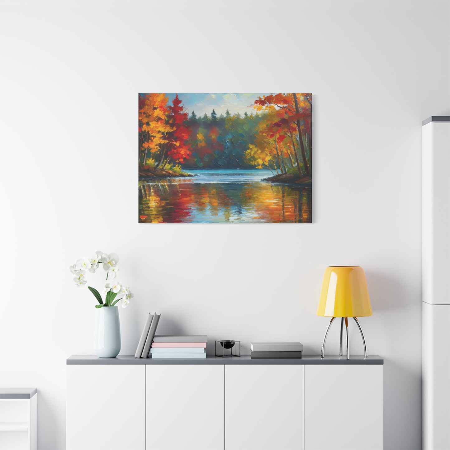 Fall Leaves on the Lake on Canvas | wall art | wall print