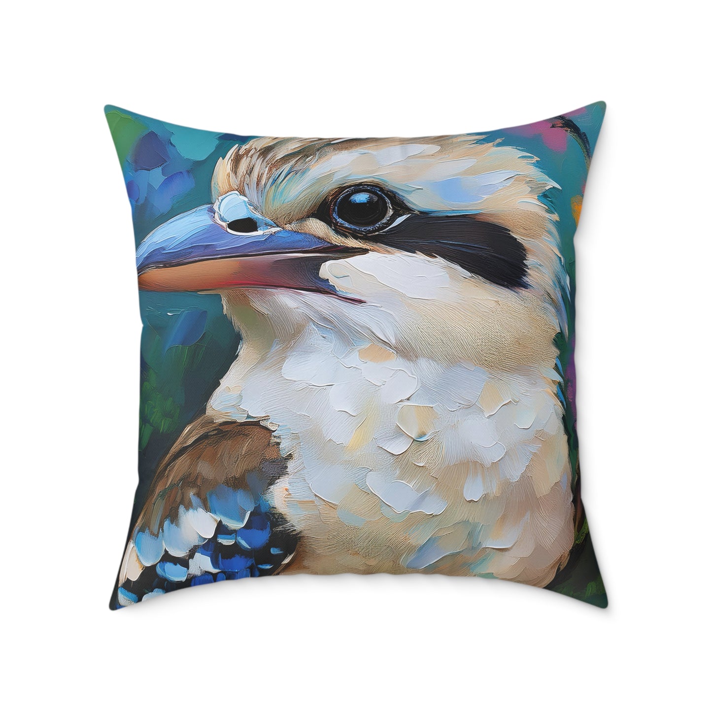 Vibrant Kookaburra Australian Bird Pillow, Decorative Throw Cushion, Bird Lover Gift, Boho Home Decor, Nature-Inspired Accent Pillow