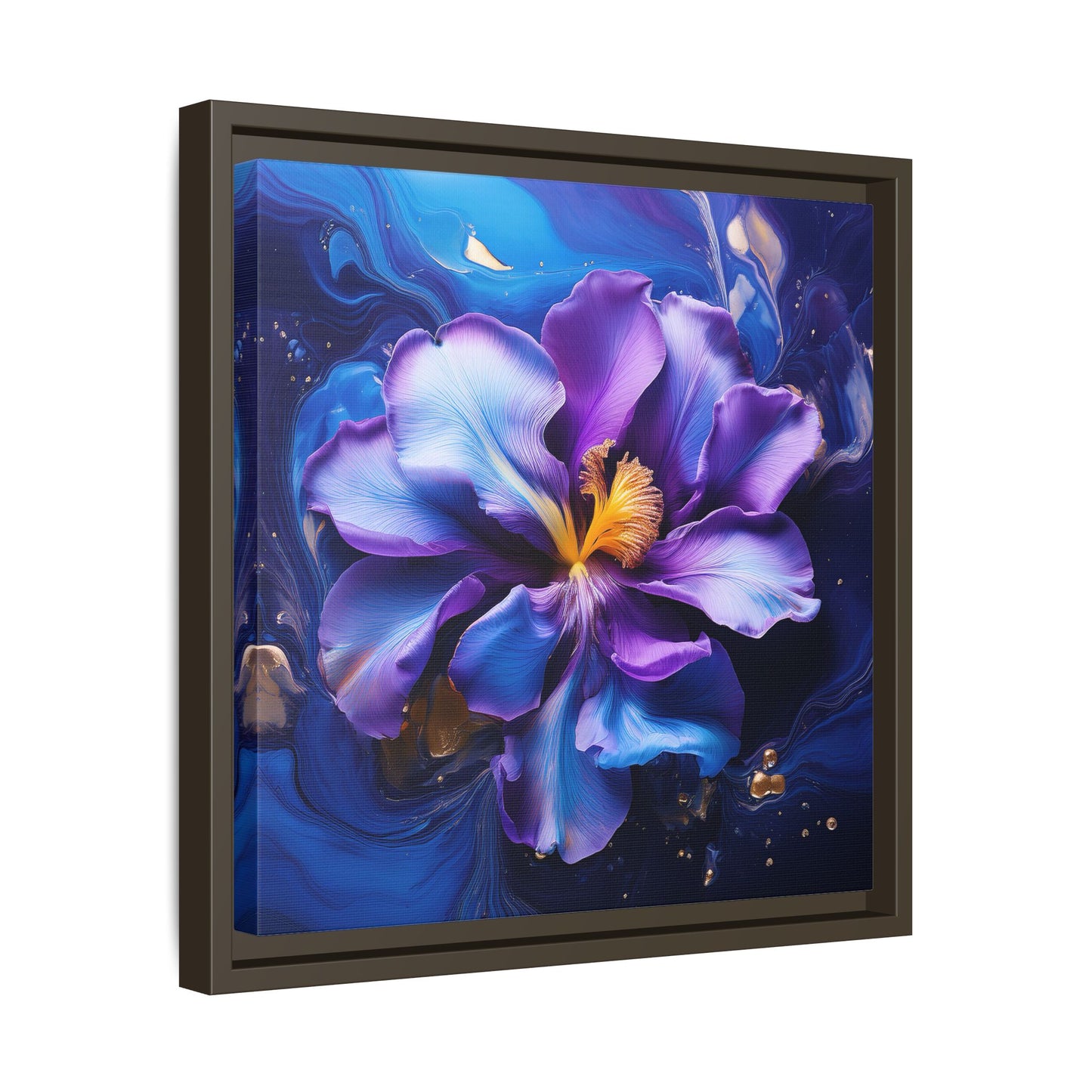 Abstract Iris Floral Square Framed Print - 02