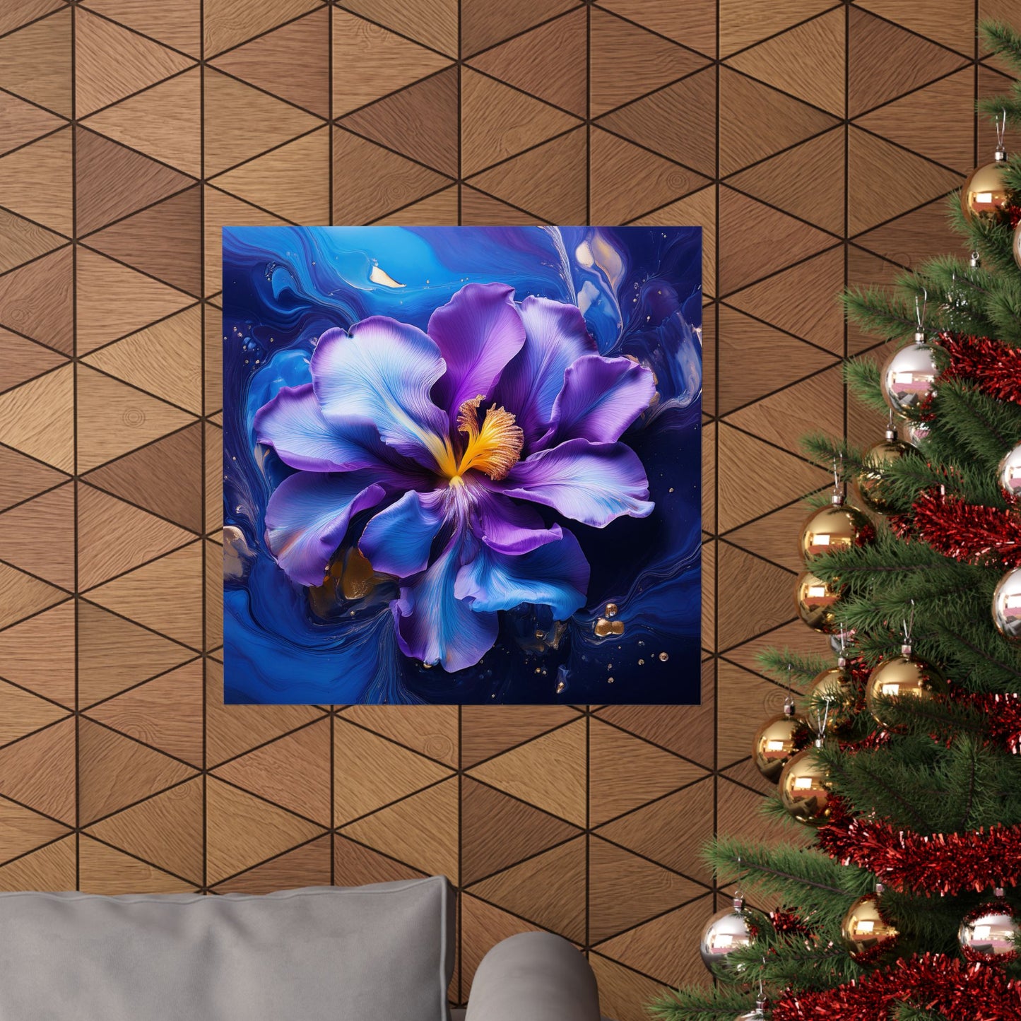 Abstract Iris Flower Square Wall Print | Style 2 | Botanical Wall Art | Nature Art | Wall Art | Wall Print