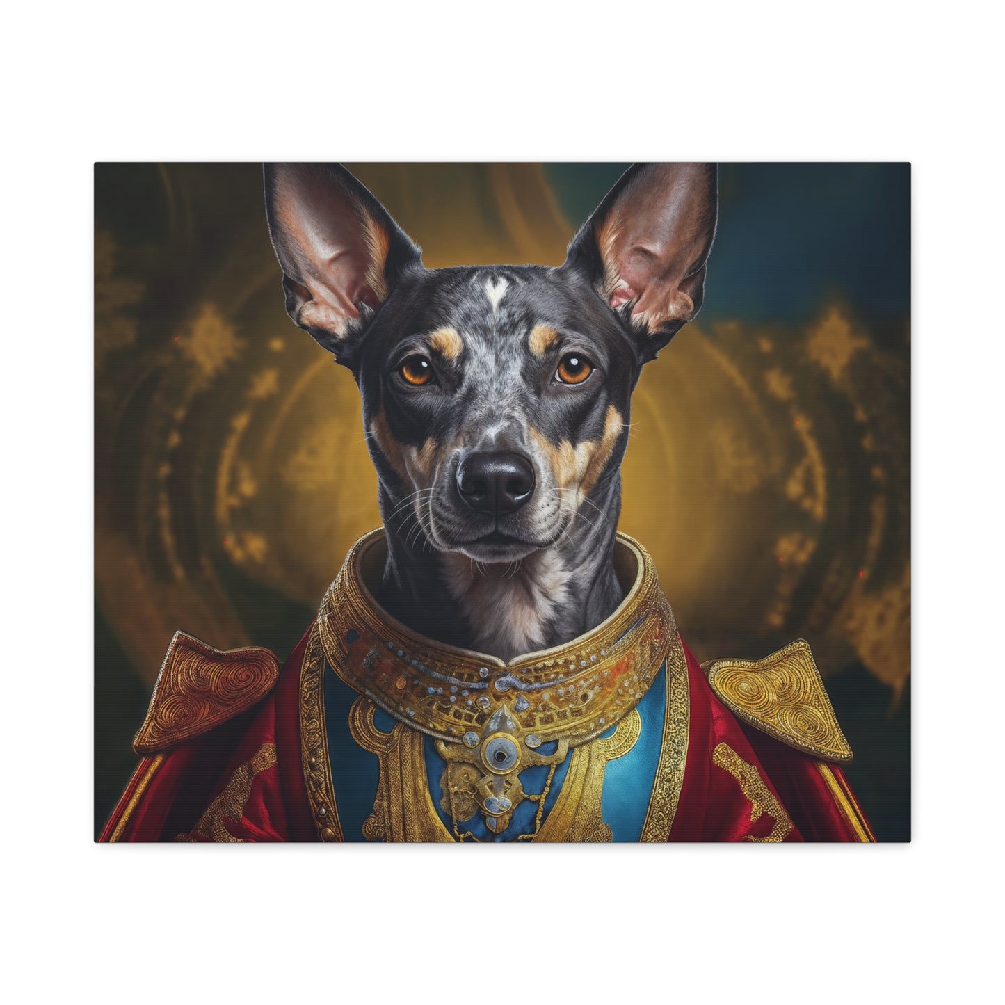 Peruvian Inca Orchid Renaissance Dog Portrait on Canvas, Pet Lover Gift, Home Decor, Unique Wall Art, Dog Birthday Present, Animal Wall Art