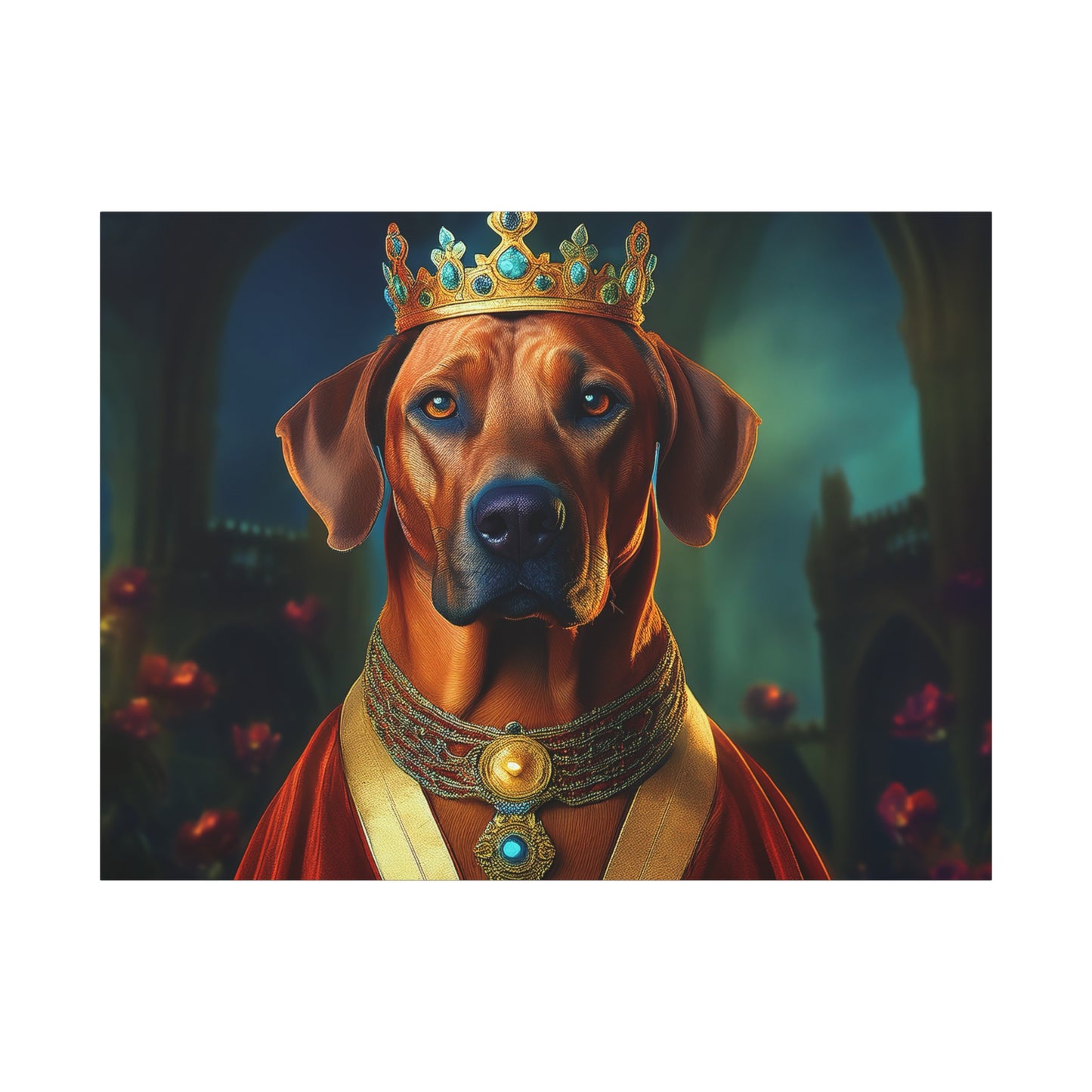 Rhodesian Ridgeback Renaissance Pet Portrait on Canvas, wall art, wall print, dog portrait, dog art
