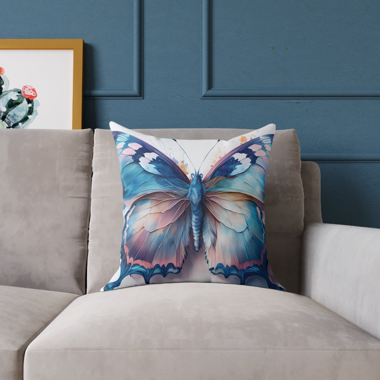 Butterfly Art Throw Pillow (Black Back), Inspirational Home Decor, Gift for Nature Lovers, Cozy Living Room Accent, Spring Decor, Butterfly Lovers