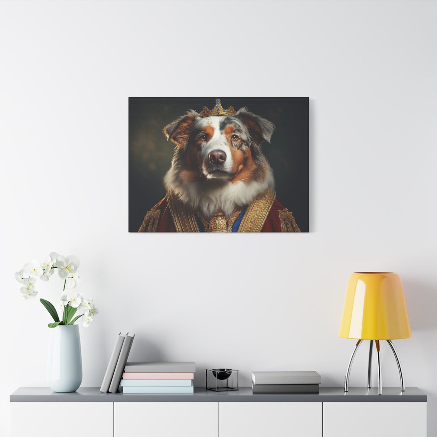 Australian Shepherd Pet Portrait Renaissance - Canvas, wall art, wall print, dog art, dog print