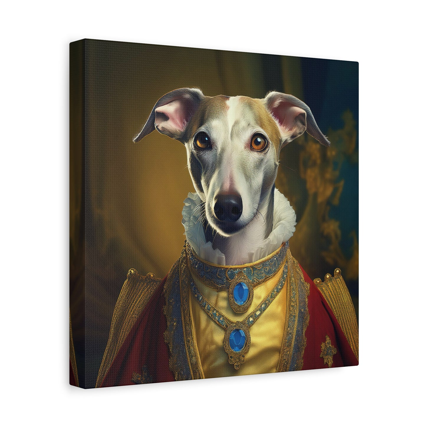 Whippet Renaissance Pet Portrait Print - Canvas, wall art, wall print, dog portrait, dog art