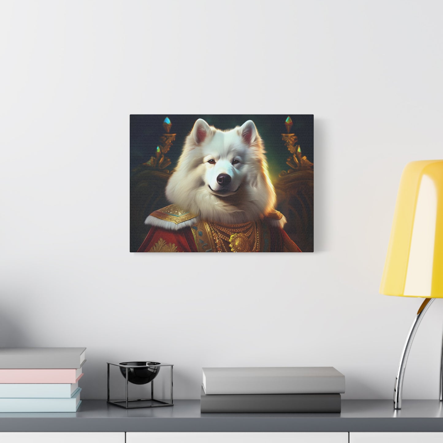 Samoyed Renaissance Pet Portrait on Canvas, wall art, wall print, dog portrait, dog art
