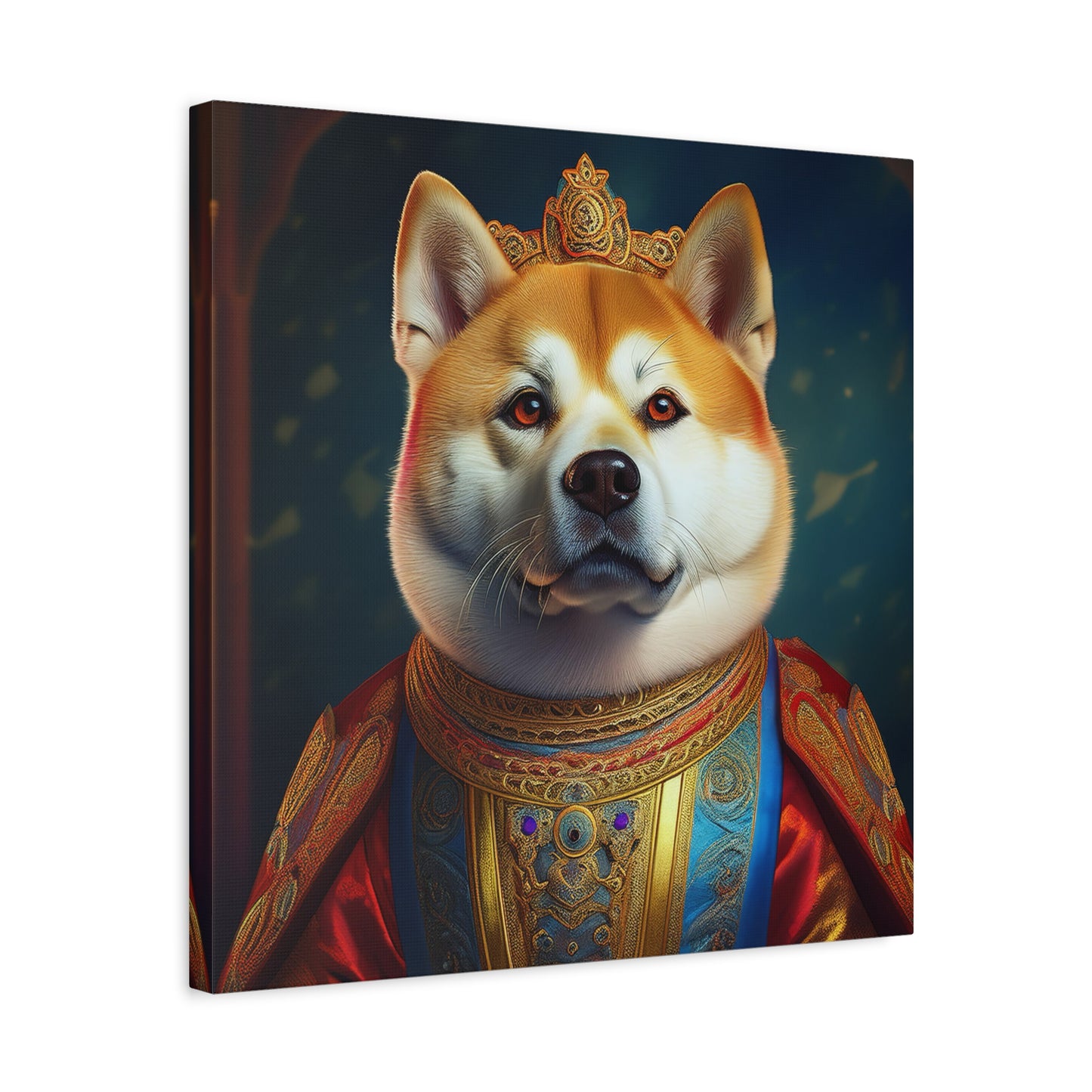 Shiba Renaissance Pet Portrait on Canvas, wall art, wall print, dog portrait, dog art