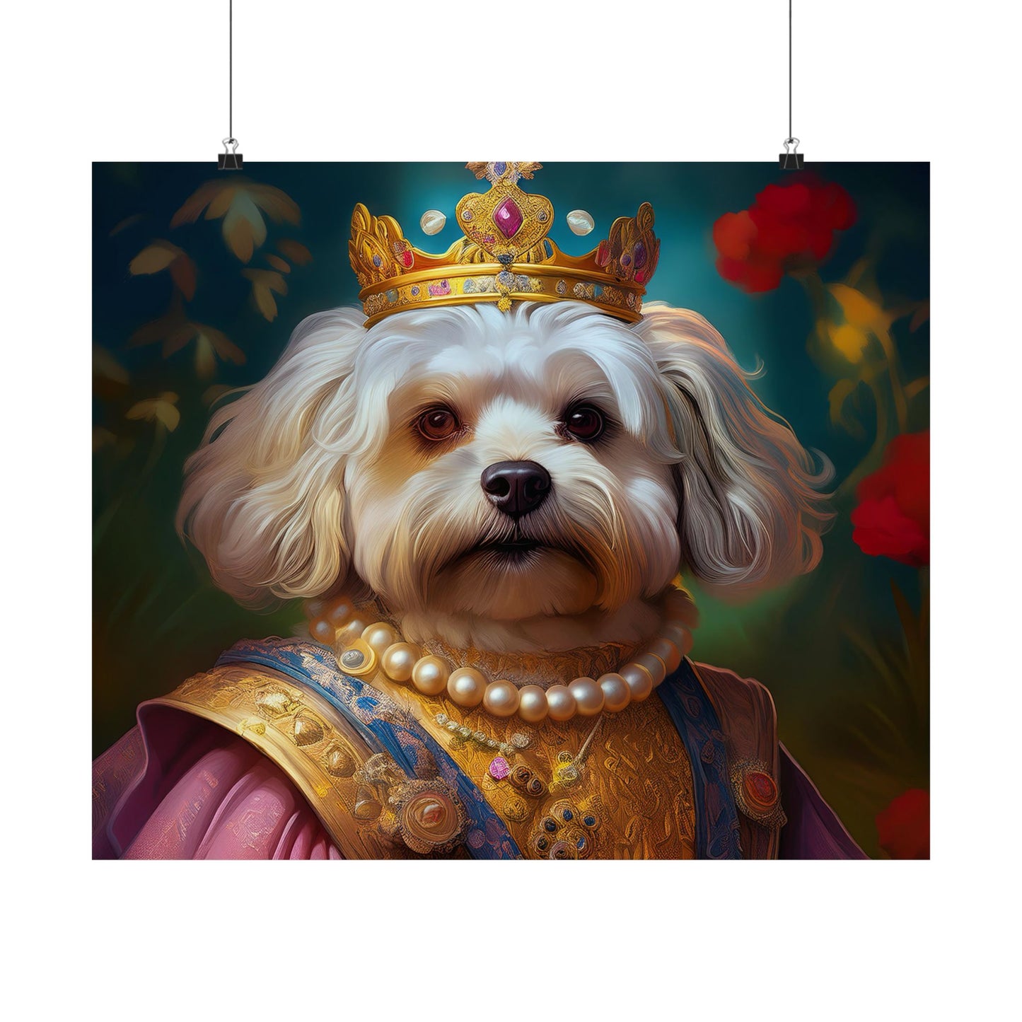 Havanese Dog Renaissance Pet Portrait Print, Wall print, wall art, Animal Lover Home Decor, Dog Wall Art