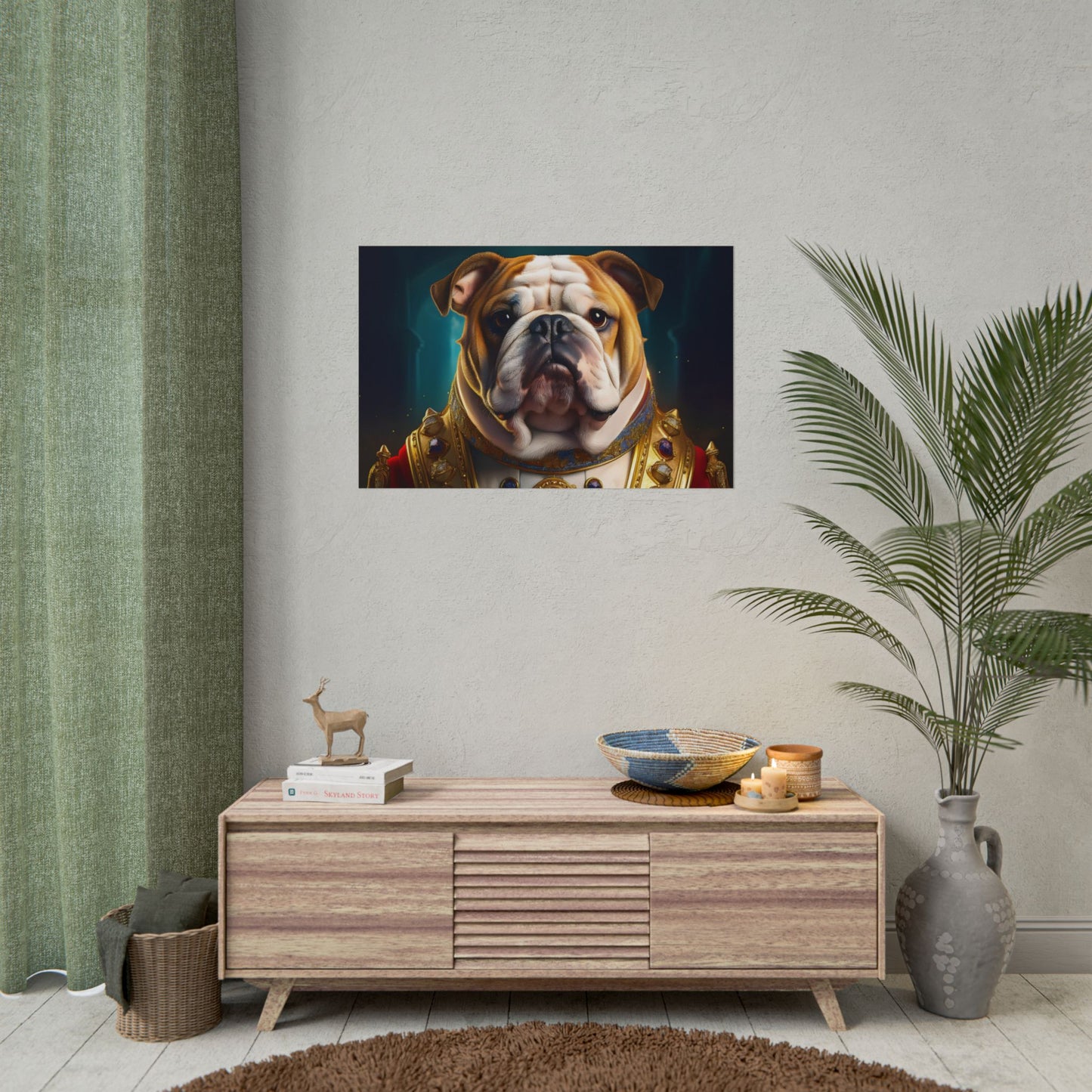 English Bulldog Renaissance Dog Pet Portrait Print | Wall Art | Wall Print