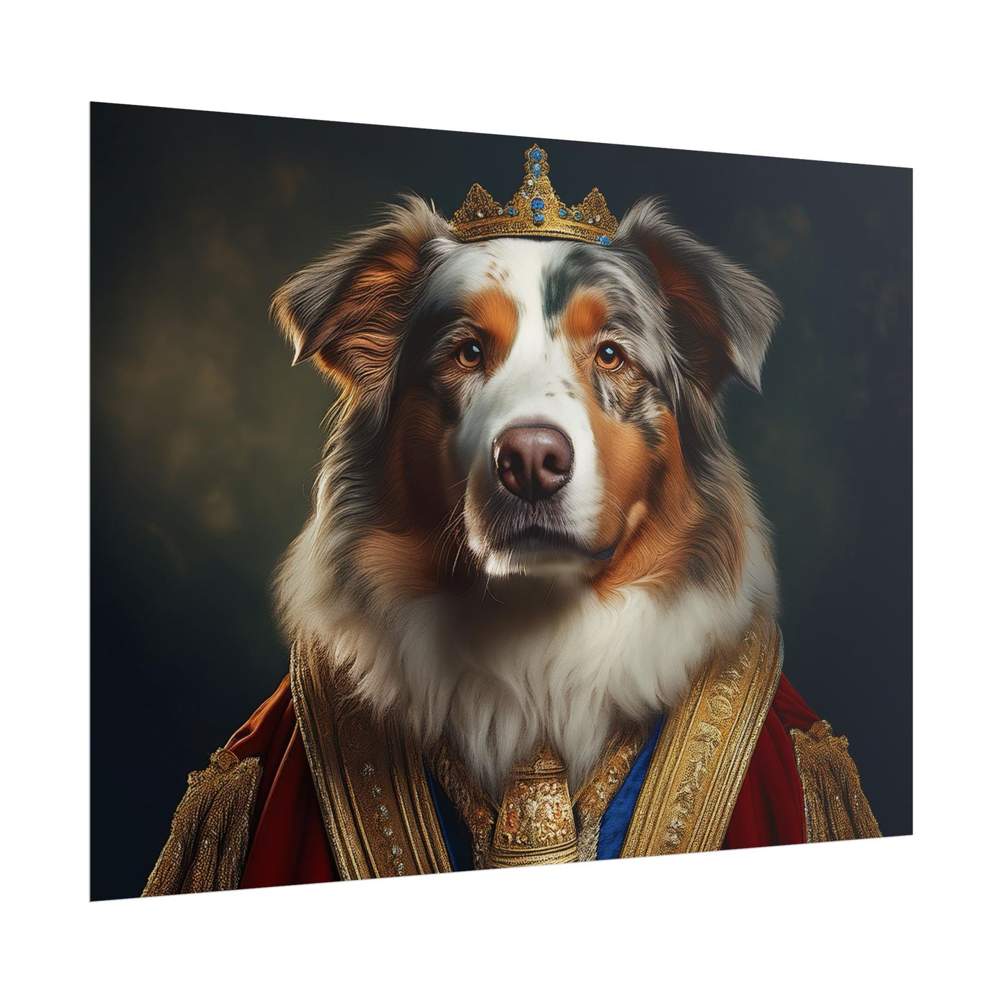 Australian Shepherd Dog Renaissance Pet Portrait Print | Wall Art | Wall Print