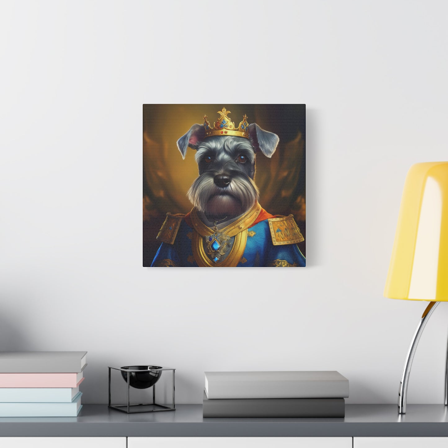 Miniature Schnauzer Renaissance Pet Portrait on Canvas | wall art | wall print | dog art
