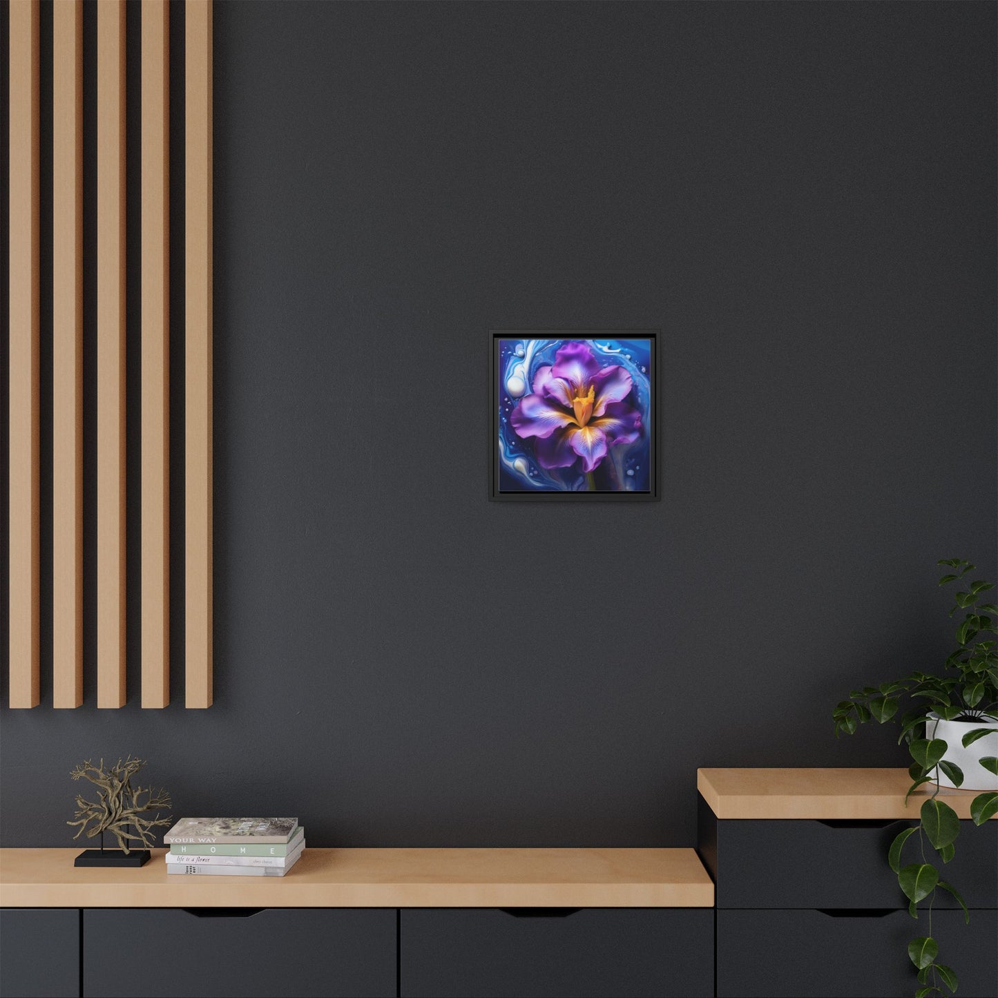 Abstract Iris - Style 2 - Floral Framed Canvas, Wall Print, wall art, botanical art
