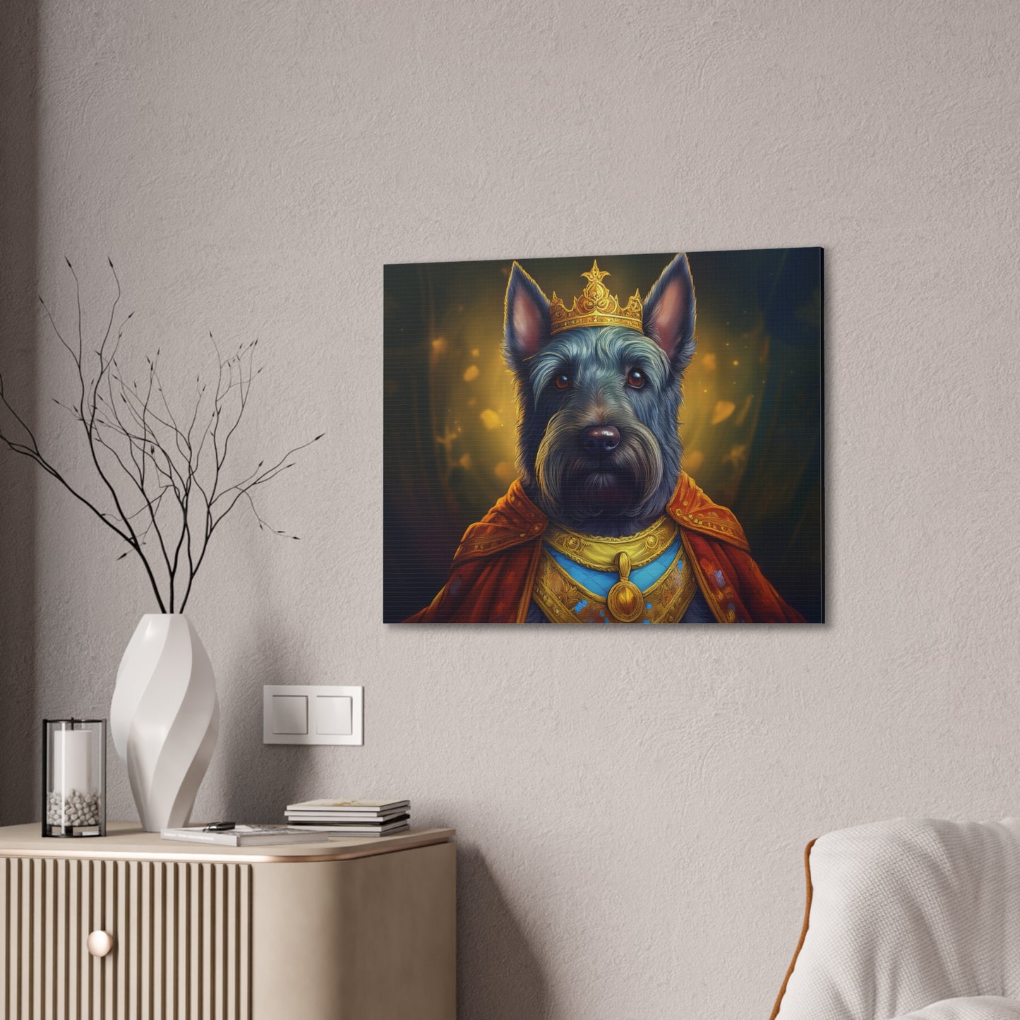 Scottish Terrier Renaissance Pet Portrait on Canvas | Wall art, wall print, dog portrait, dog art